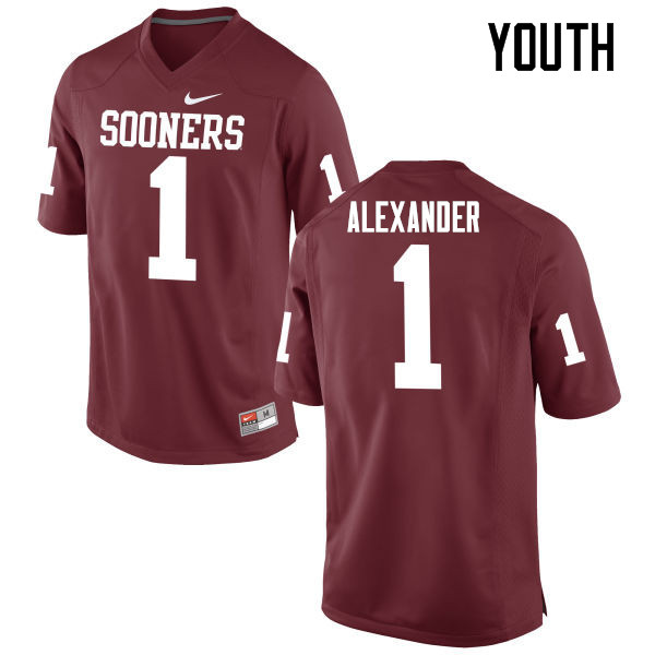 Youth Oklahoma Sooners #1 Dominique Alexander College Football Jerseys Game-Crimson - Click Image to Close